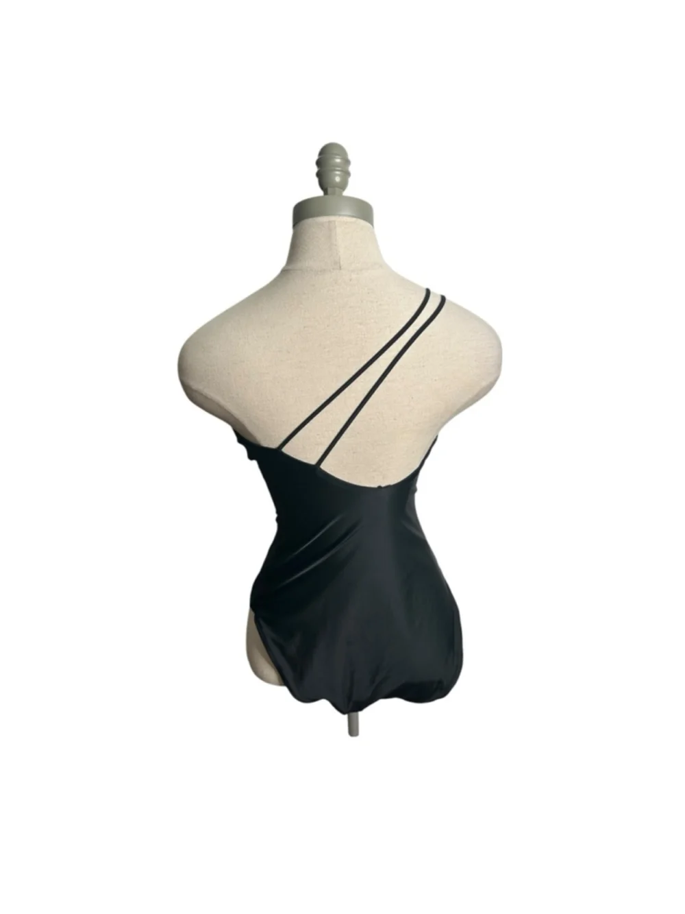 Madewell True Black Double-Strap One-Shoulder One-Piece Swimsuit Size Small